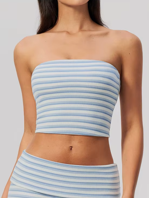 Bandeau Yoga Rayé - bleu clair / S