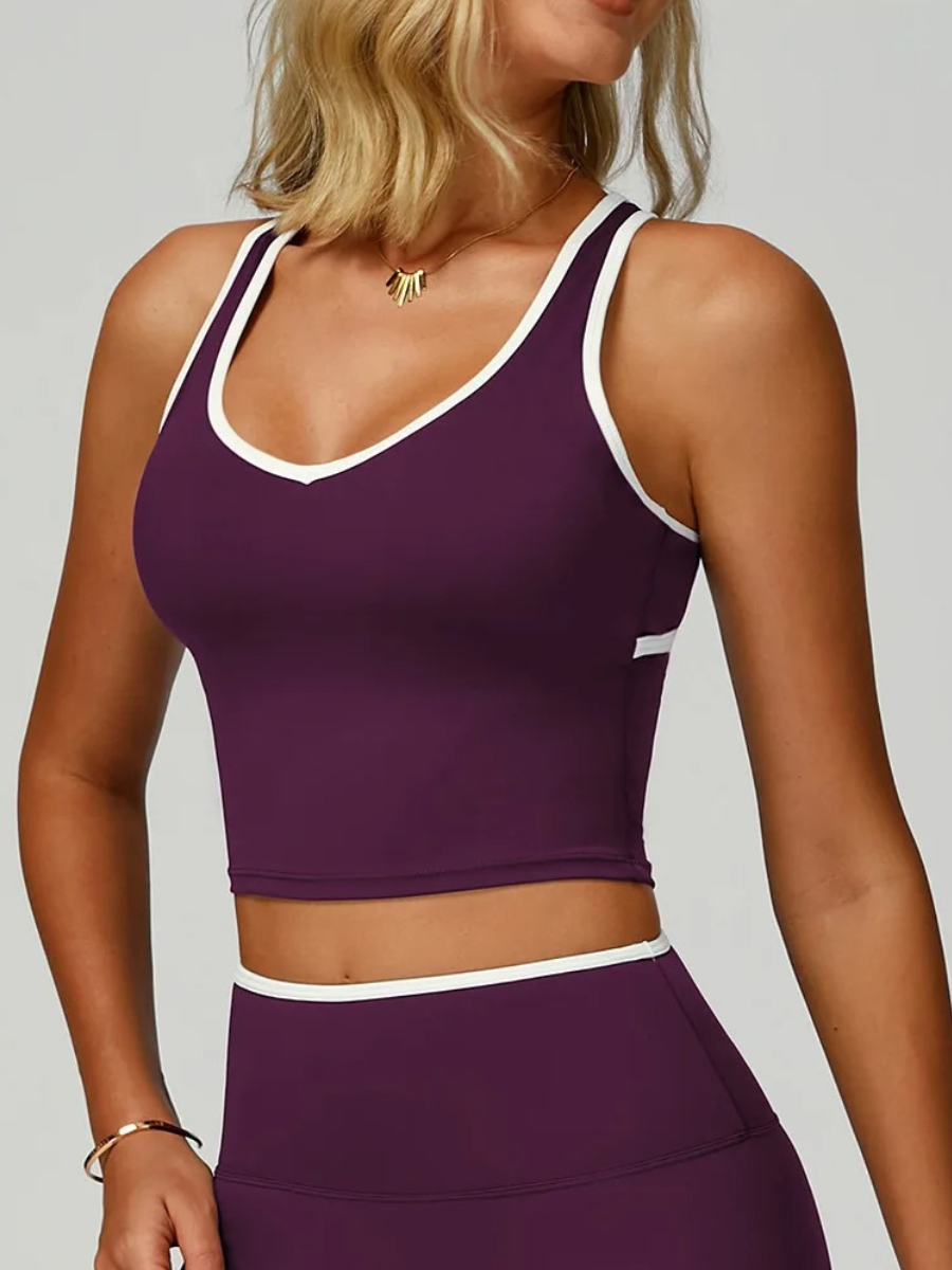 Brassière Longue Yoga bordeaux / S