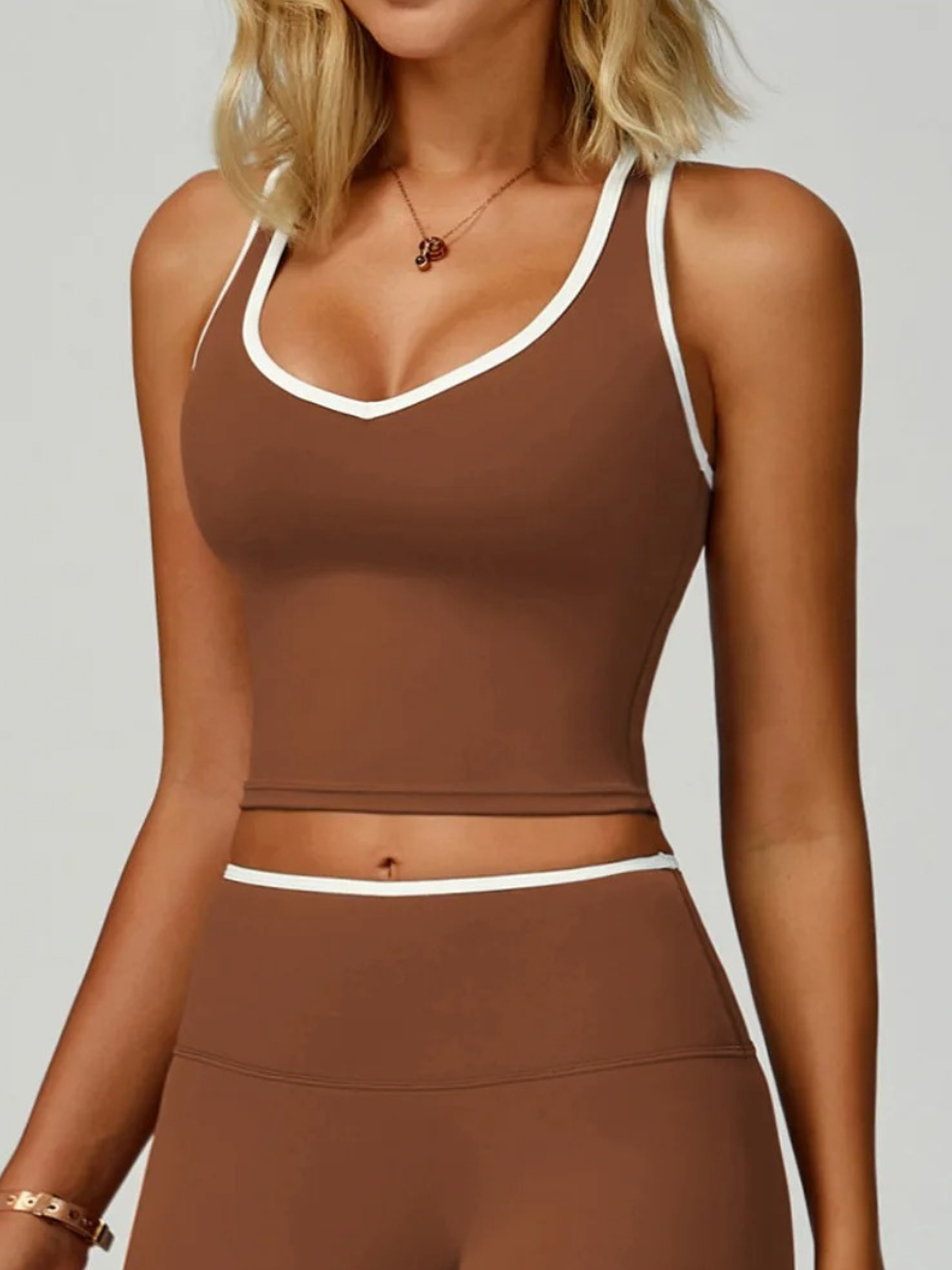 Brassière Longue Yoga marron / S