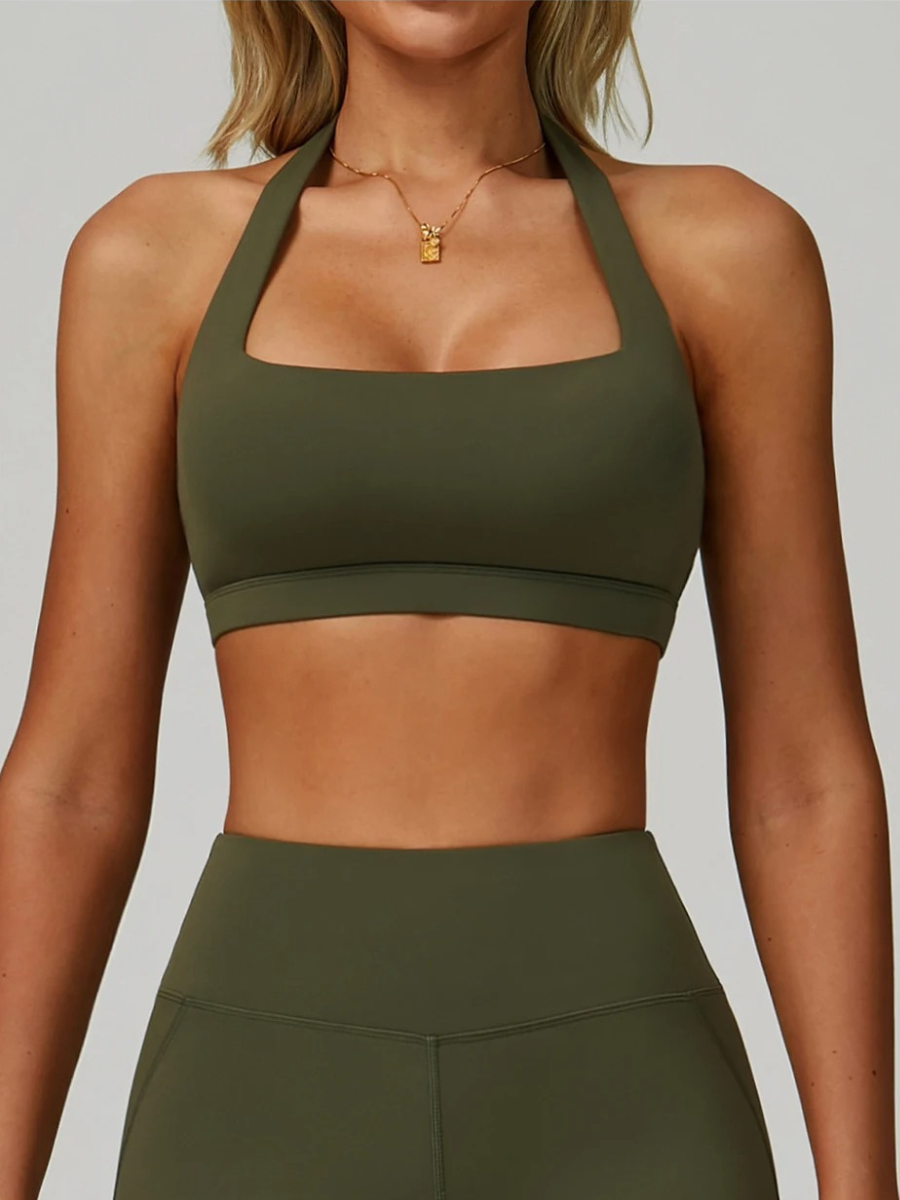 Brassière Rembourrée Sport vert militaire / S