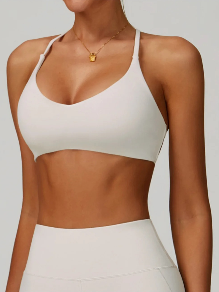 Brassière Sport Bretelles Fines - blanc cassé / S