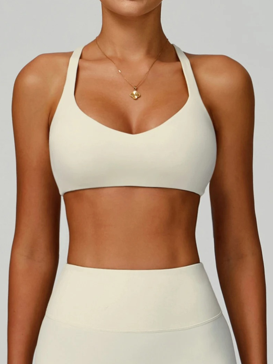 Brassière Sport Femme - blanc cassé / S