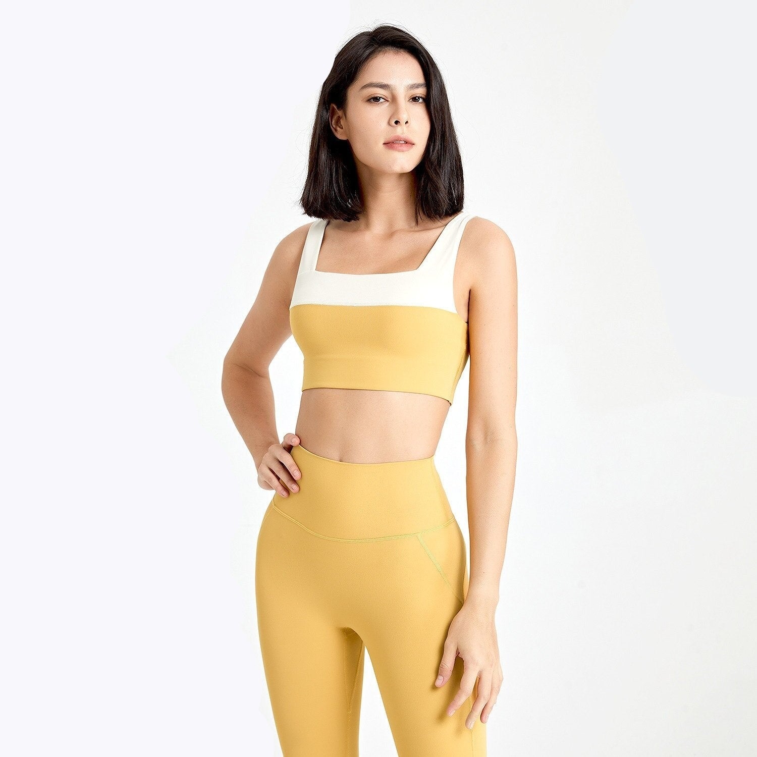 Brassière Yoga Bicolore - Jaune / S