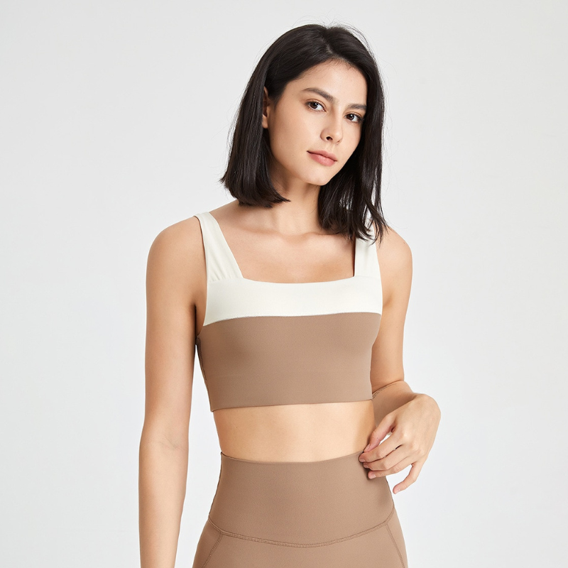Brassière Yoga Bicolore - Marron / S