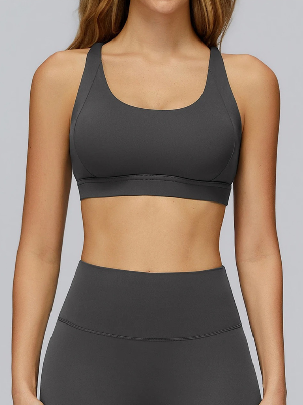 Brassière Yoga Croisée Elégante - gris / S