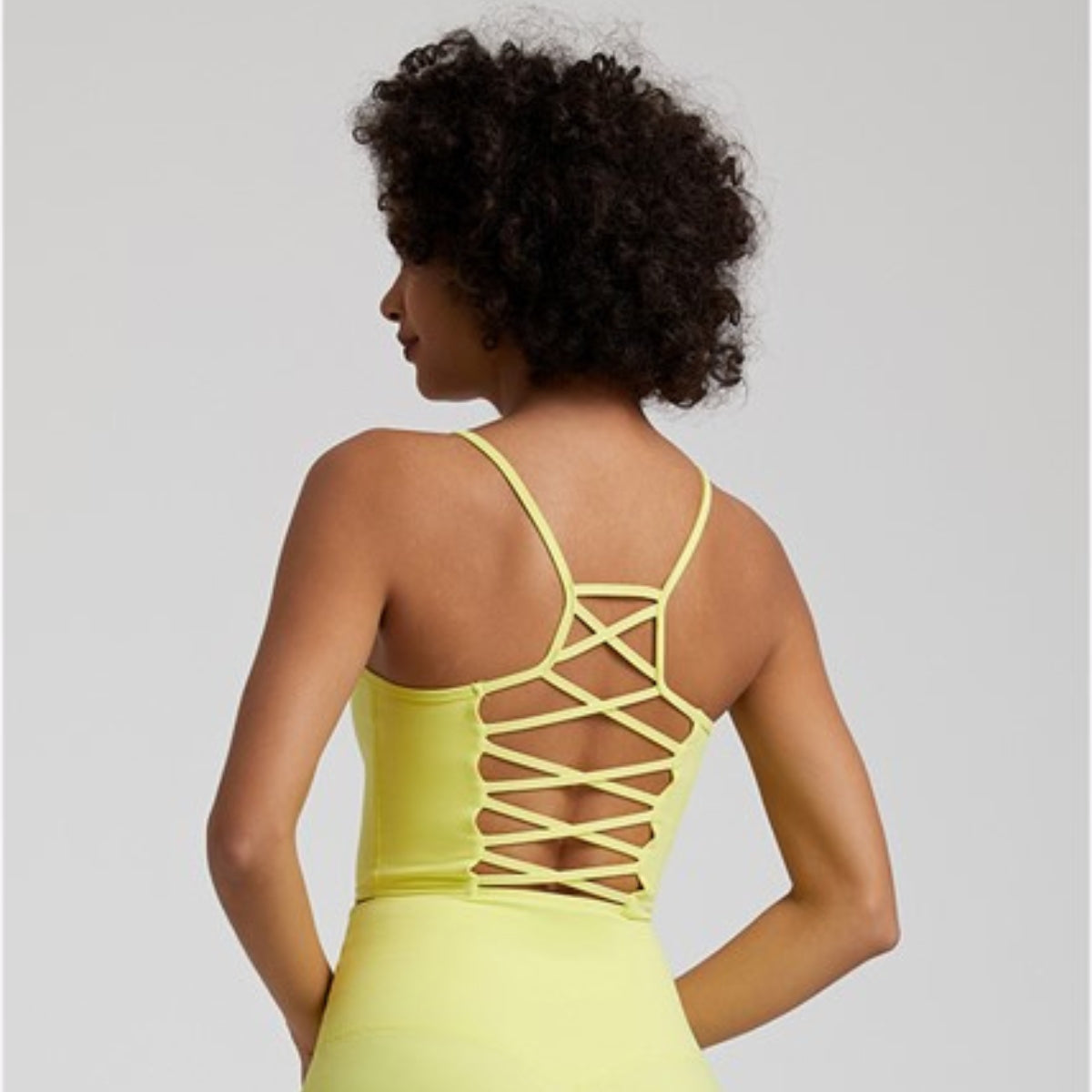 Brassière Yoga Dos Nu Croisé - jaune / S