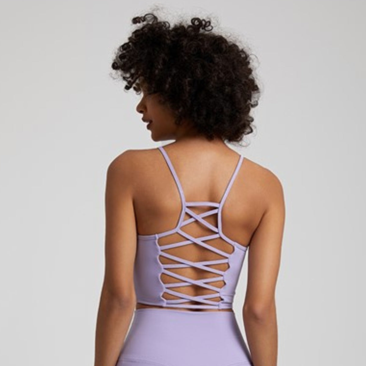 Brassière Yoga Dos Nu Croisé - violet clair / S