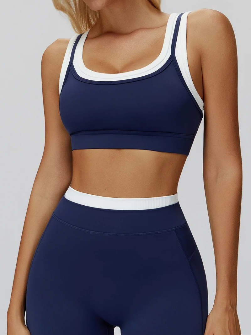 Brassière Yoga Double Bretelle - bleu marine / S