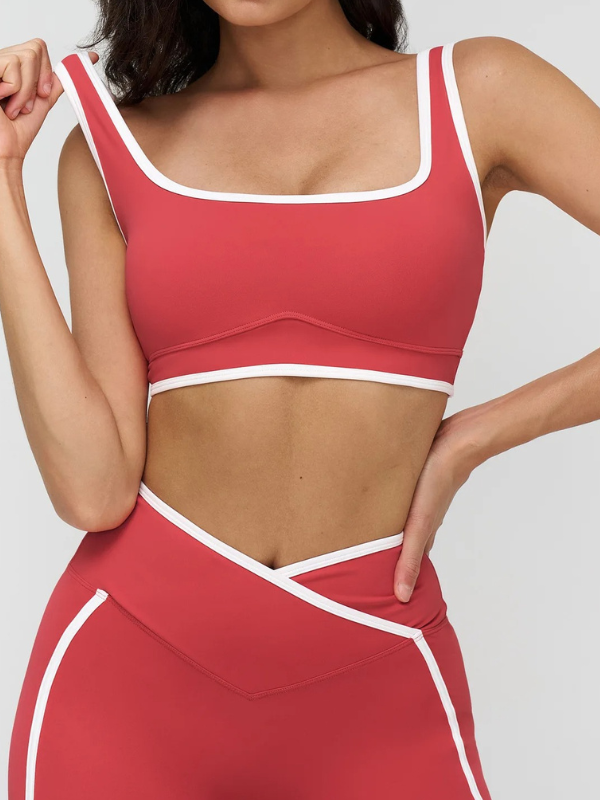 Brassière Yoga Doubles Bretelles - rouge / S