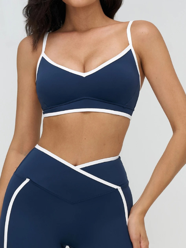 Brassière Yoga Elégance Sportive - bleu marine / S