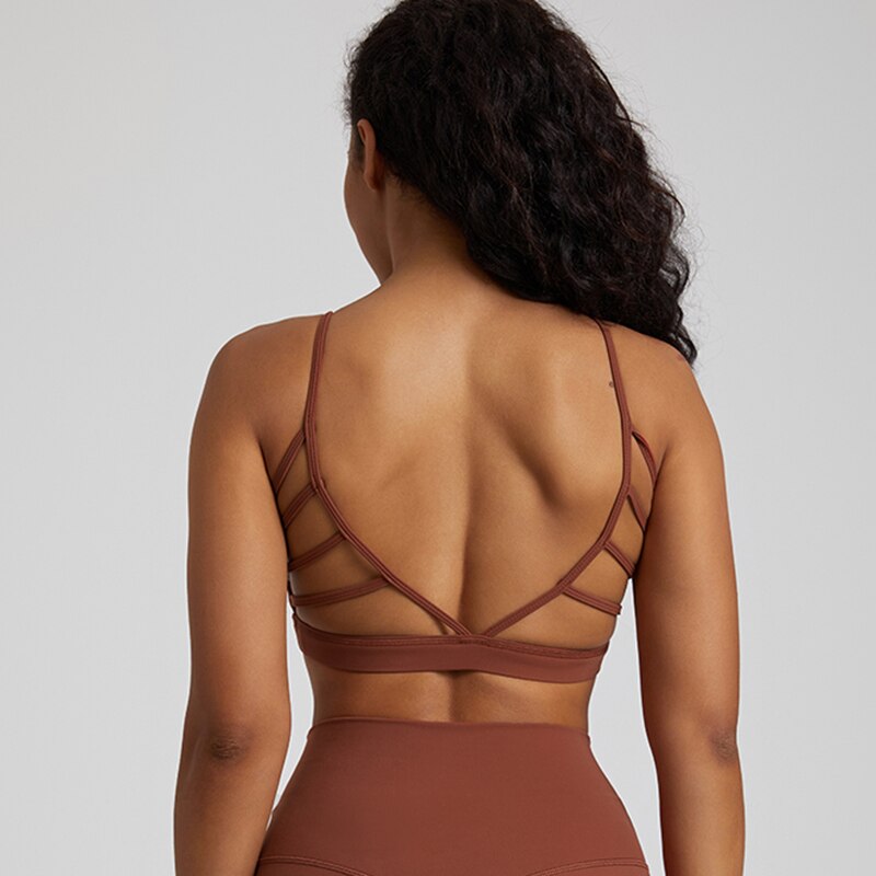 Brassière Yoga Sexy - Marron / S