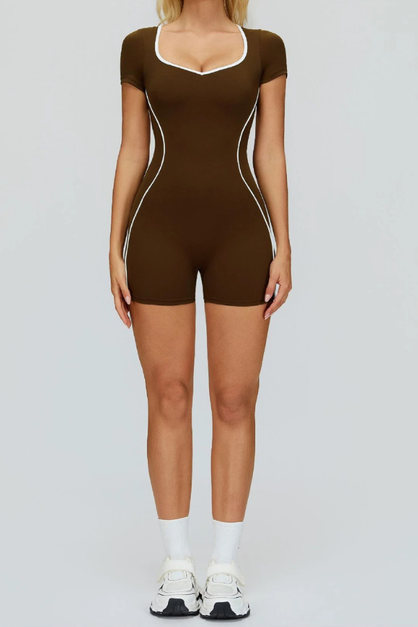 Combinaison Short Dos Nu - marron / S