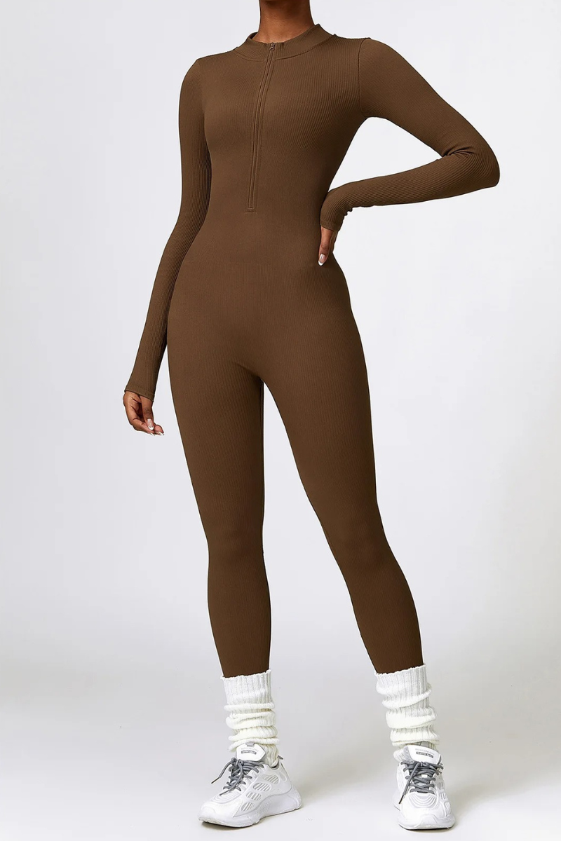 Combinaison Sport Femme Manche Longue - marron / S
