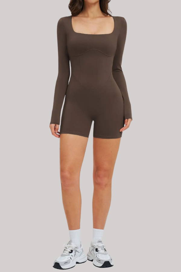 Combinaison Yoga Dos Ouvert - marron / S