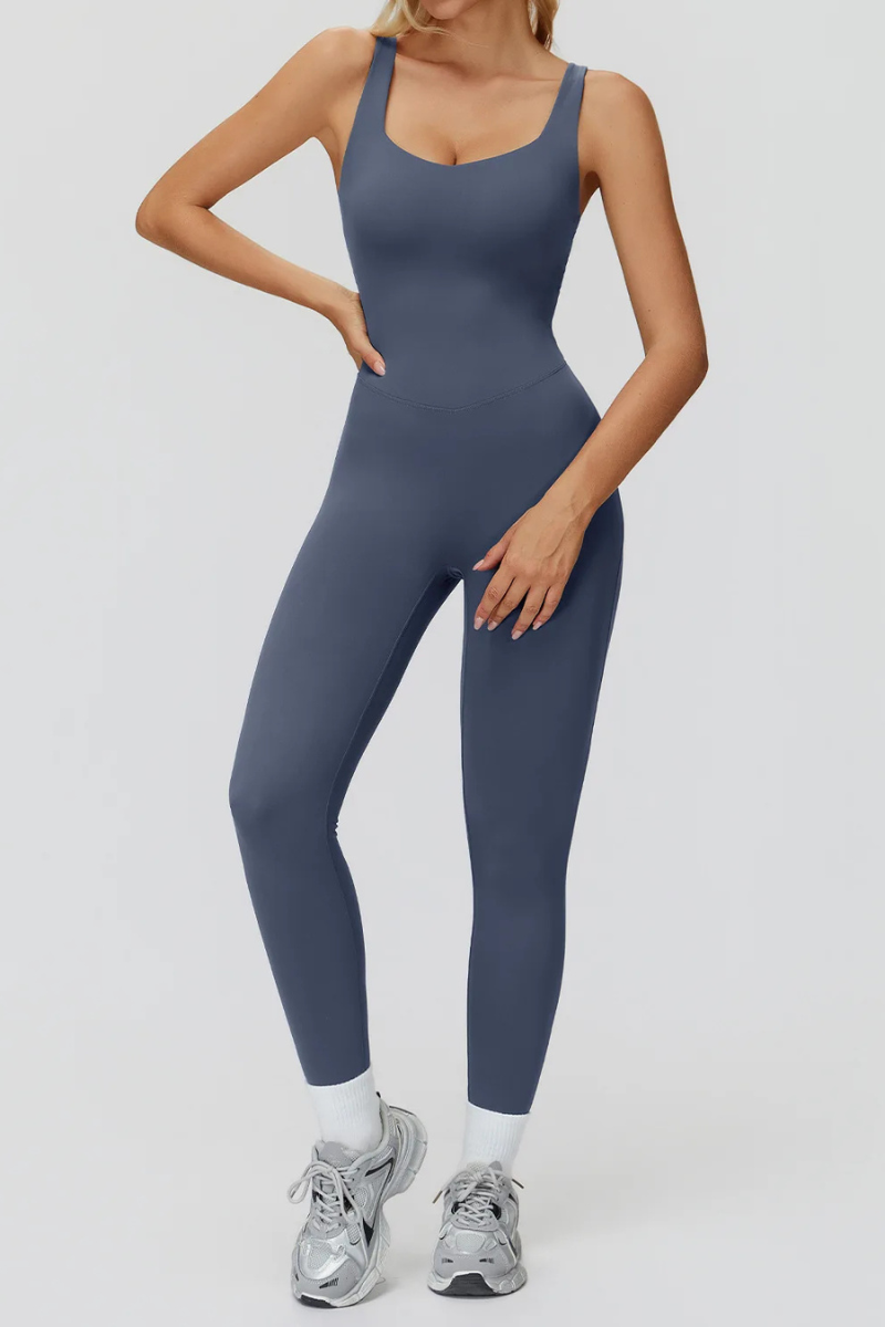 Combinaison Yoga Elégante - bleu gris / S