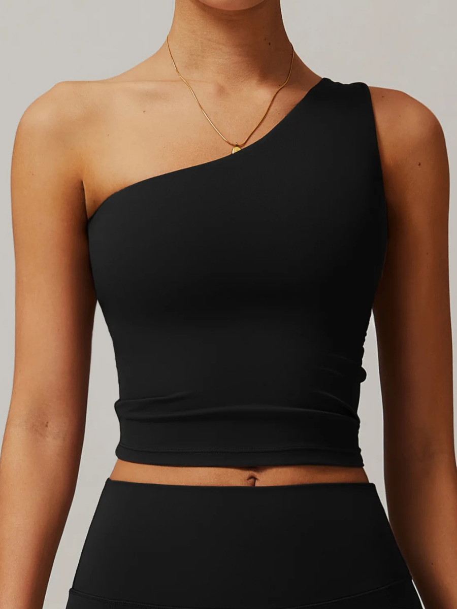 Débardeur Sport Femme Epaule Dénudée - noir / S