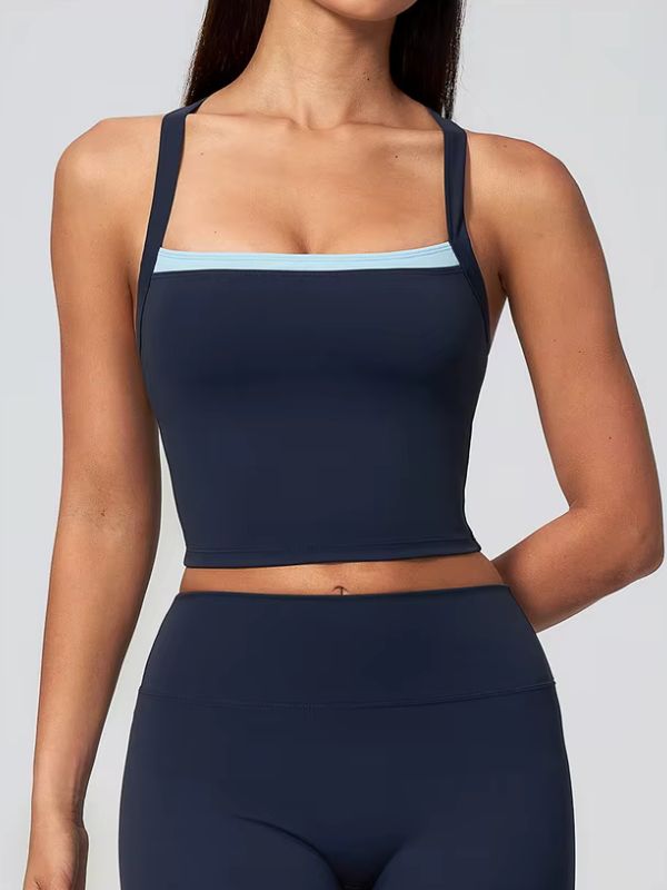 Débardeur Yoga Bicolore - bleu marine / S
