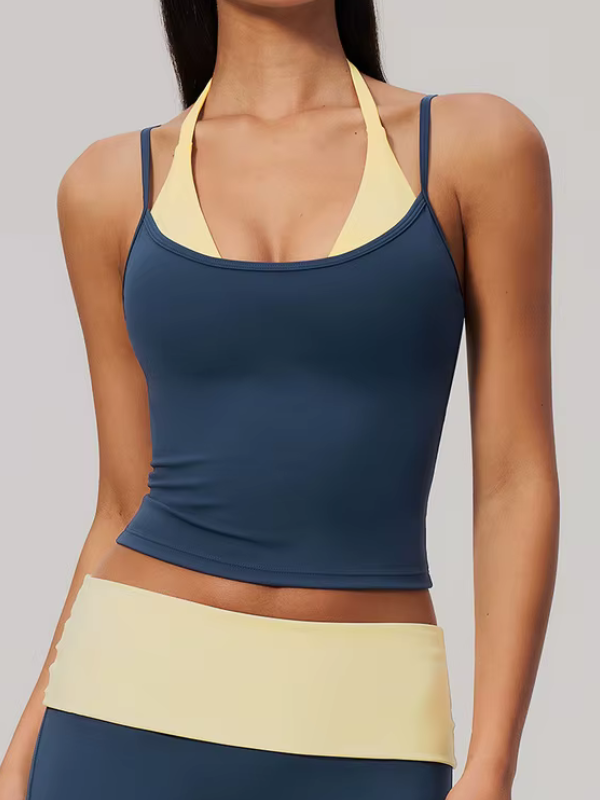 Débardeur Yoga Brassière Intégrée - bleu marine 2 / S