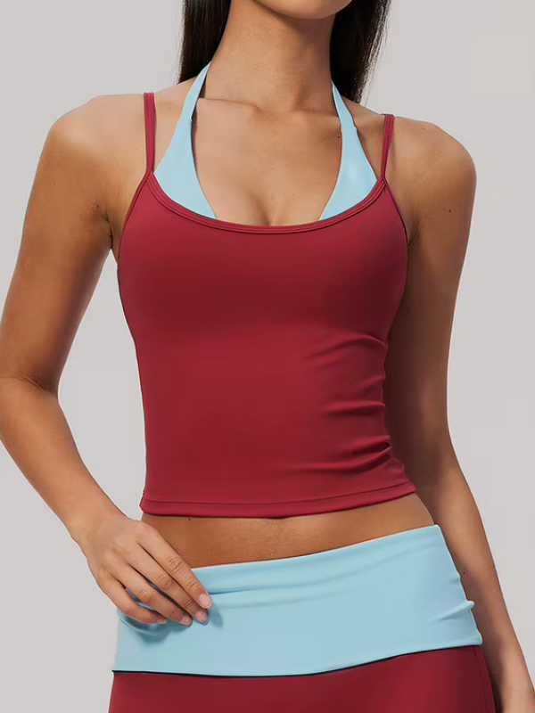 Débardeur Yoga Brassière Intégrée - bordeaux / S