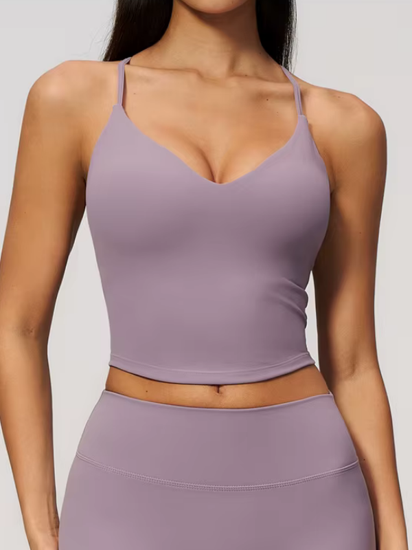 Débardeur Yoga Bretelles Croisées - mauve / S