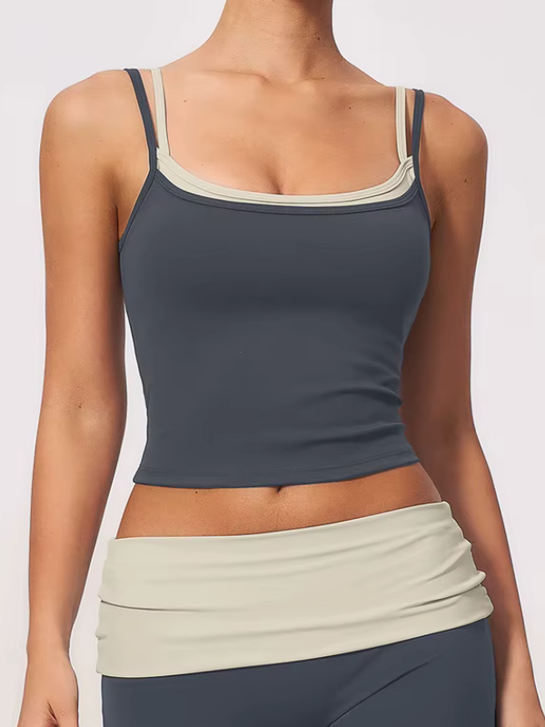 Débardeur Yoga Double Bretelle - gris foncé / S