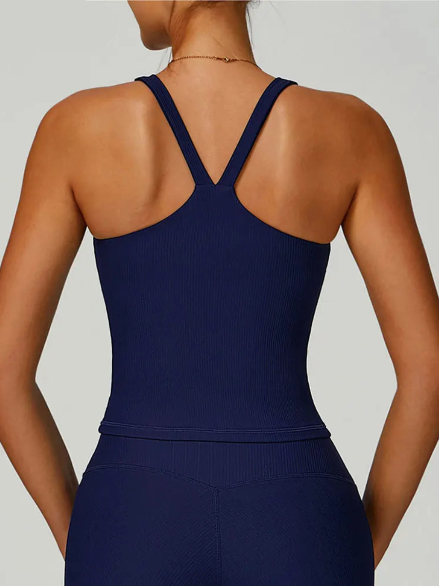 Débardeur Yoga Elégant Côtelé