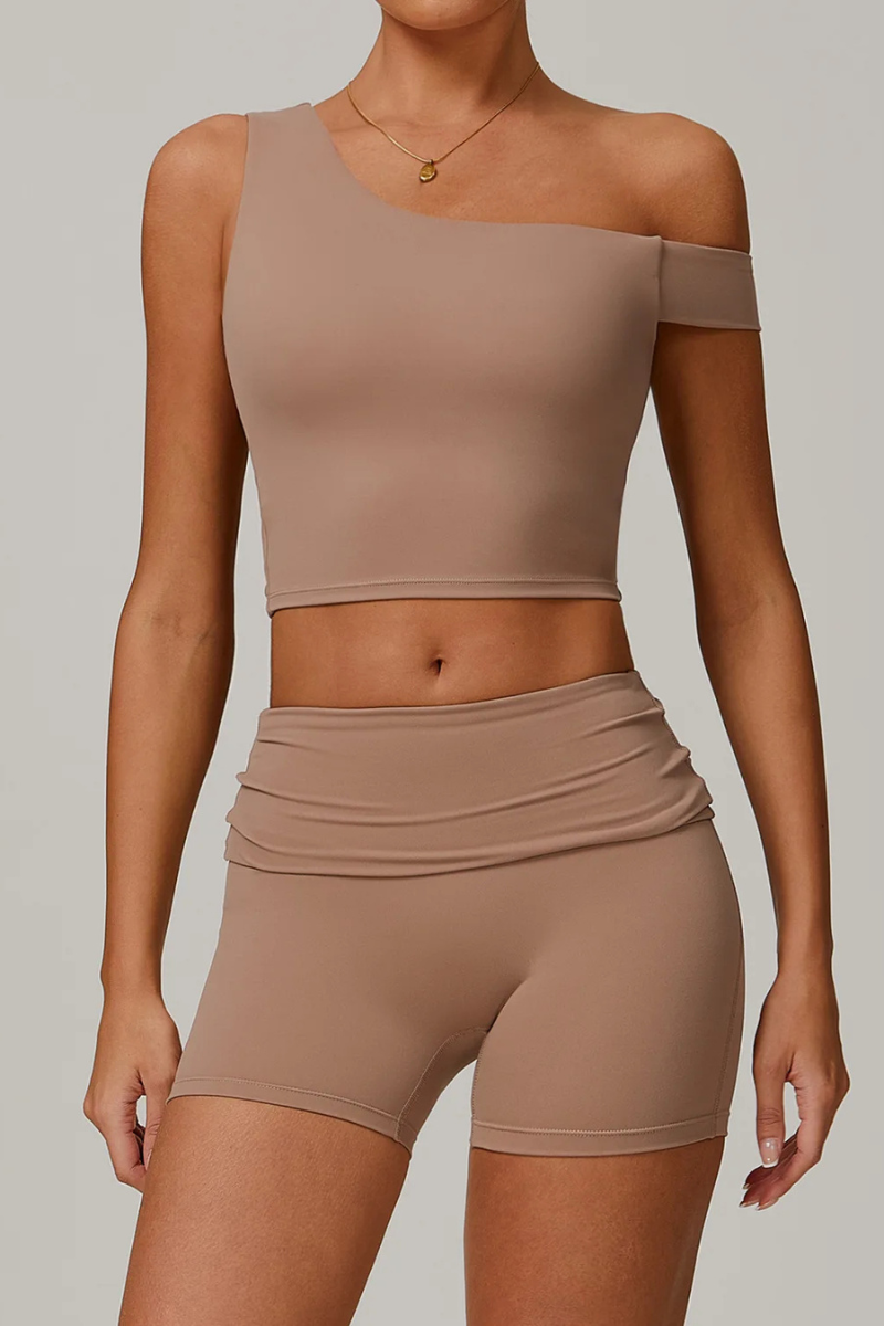 Ensemble Short Brassière Sport - kaki / S