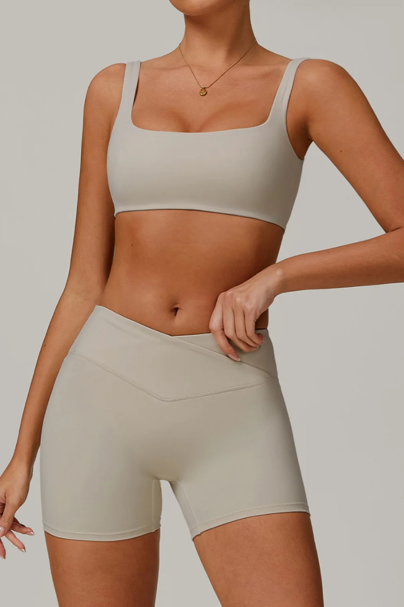 Ensemble Short Sport Femme - kaki / S
