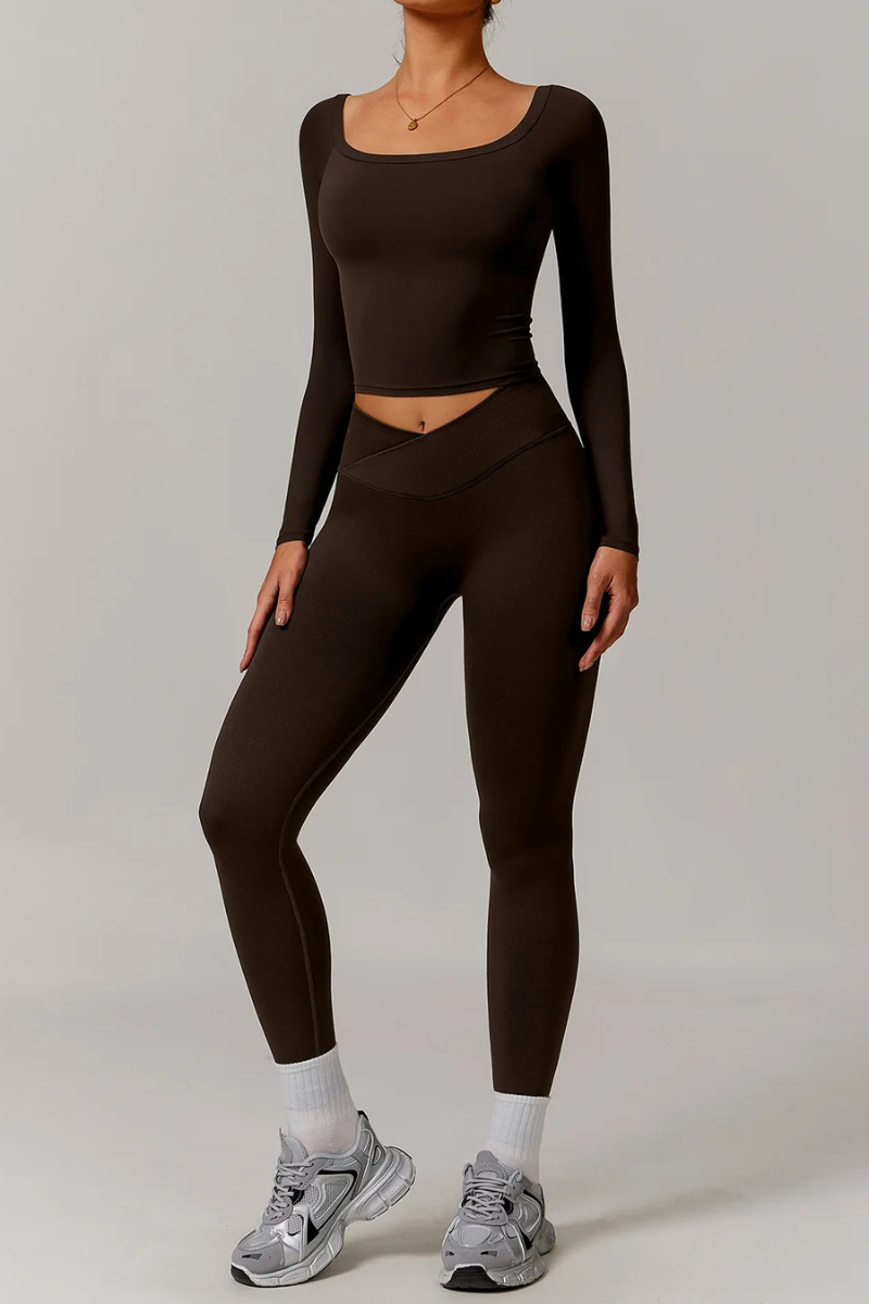 Ensemble Sport Femme Manche longue - marron foncé / S