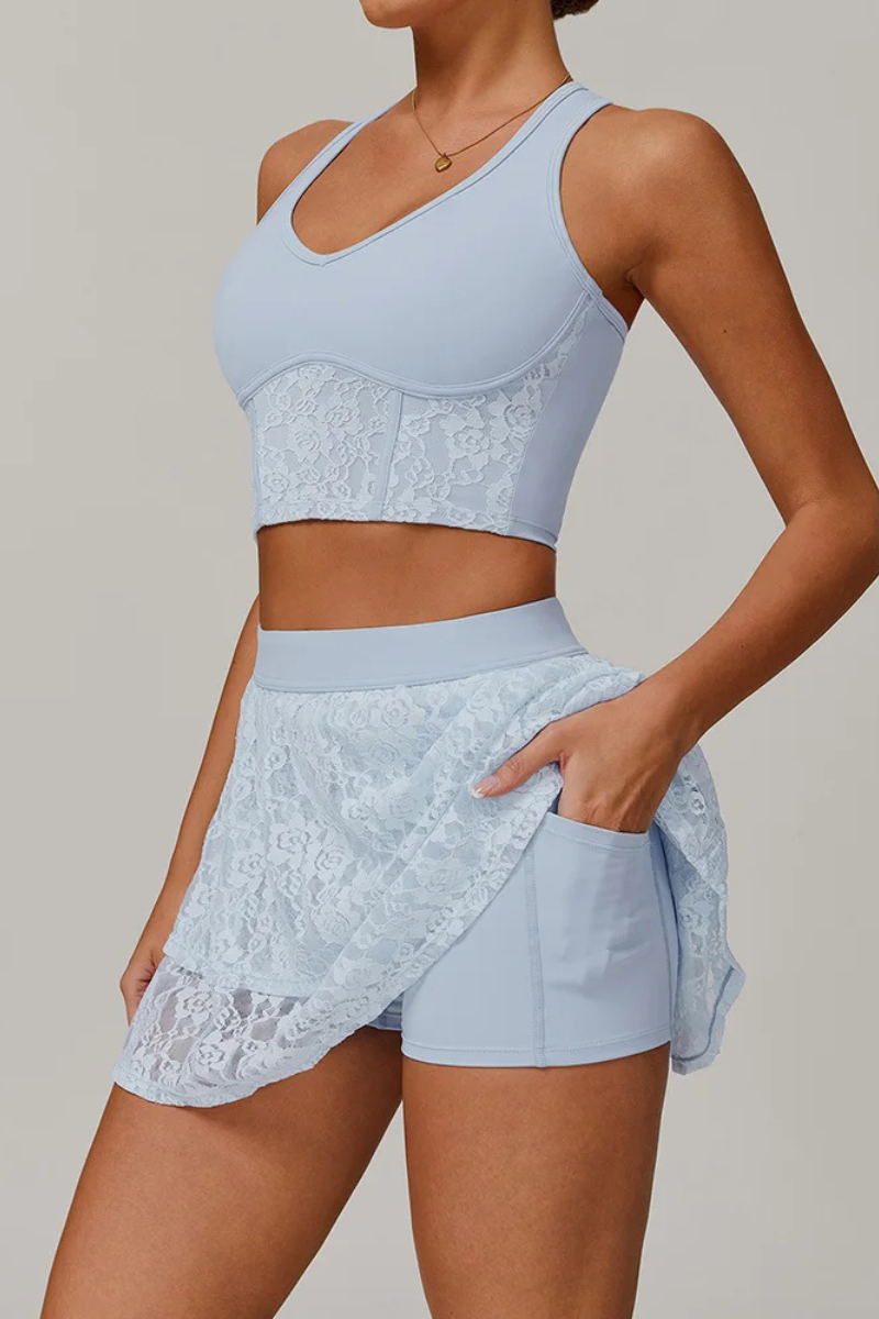 Ensemble Sport Jupe Brassière - bleu ciel / S