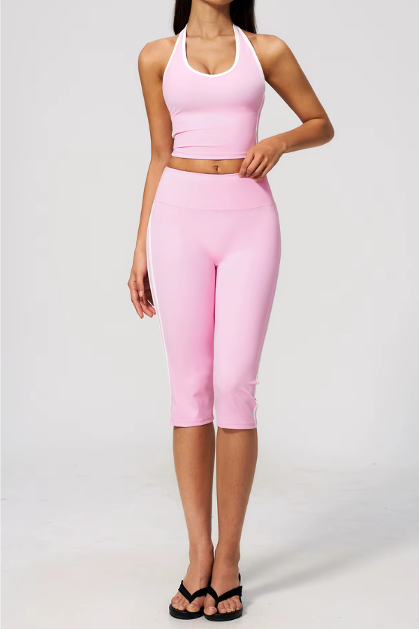 Ensemble Sport Pantacourt - rose clair / S