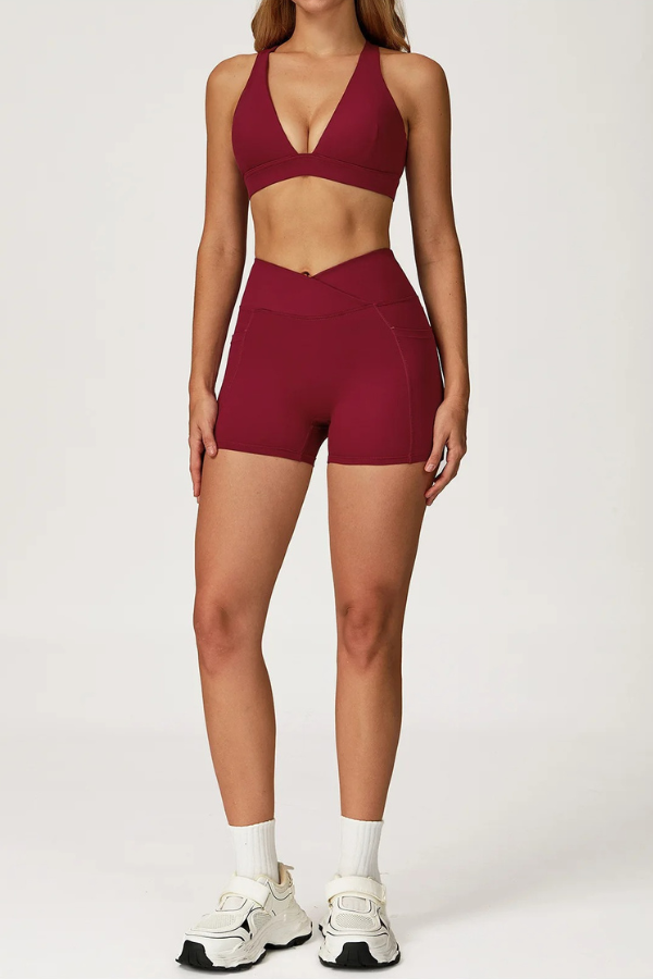 Ensemble Sport Short & Brassière - bordeaux / S