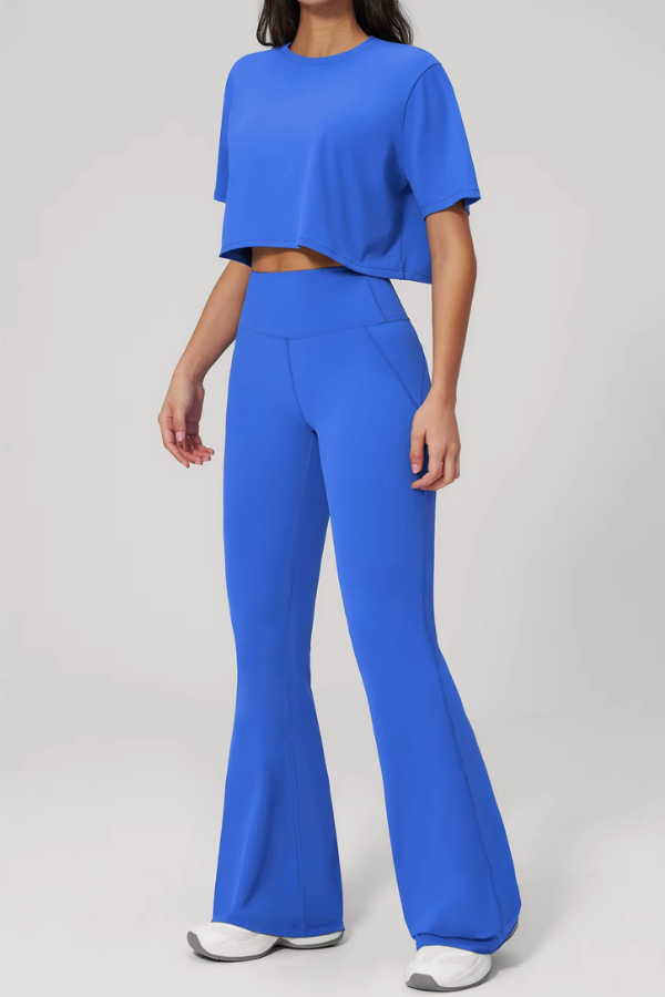 Ensemble Yoga Coupe Evasée - bleu / S