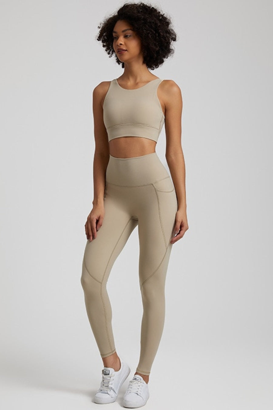 Ensemble Yoga Legging & Brassière - beige / S