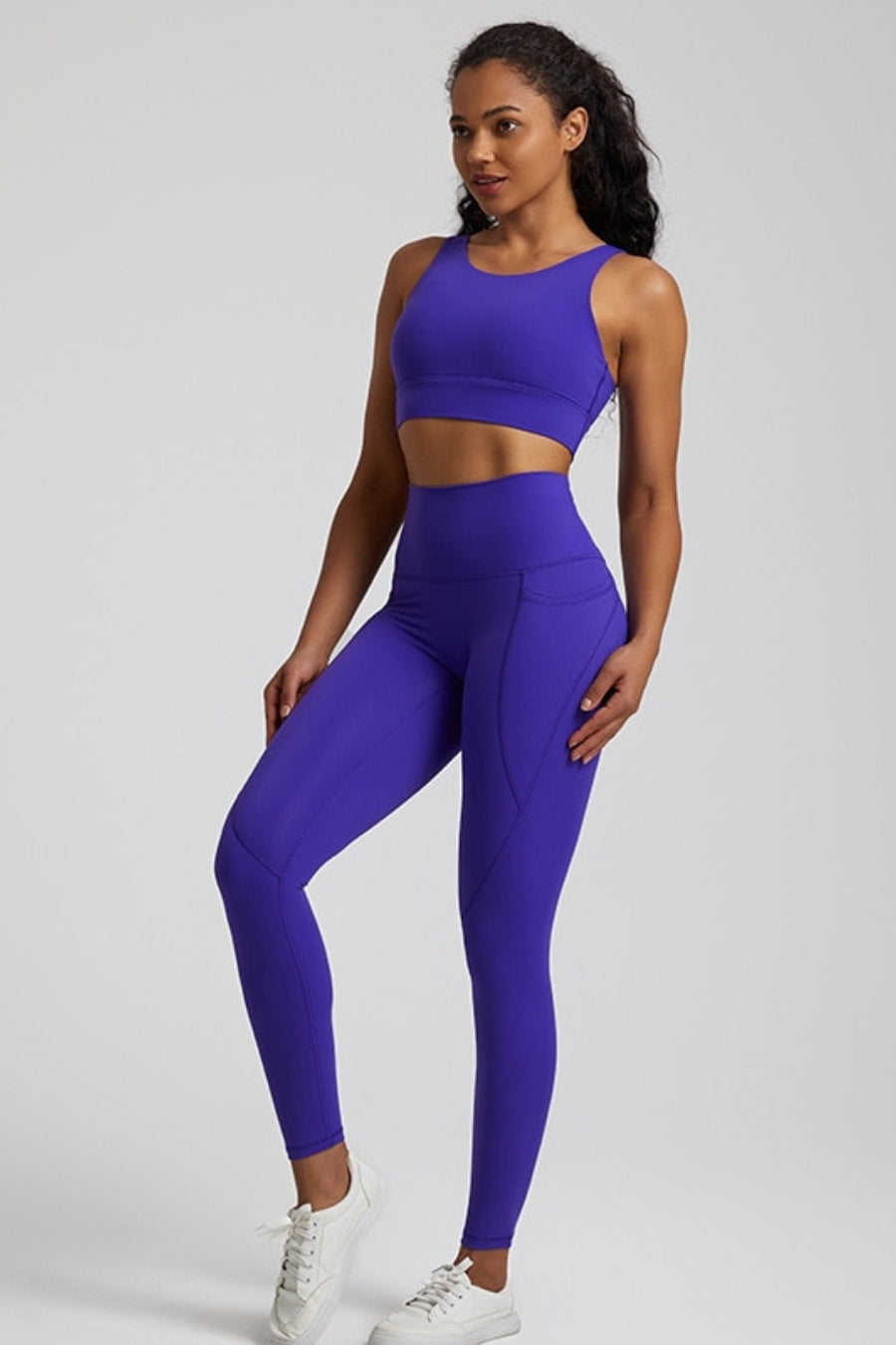 Ensemble Yoga Legging & Brassière - bleu foncé / S