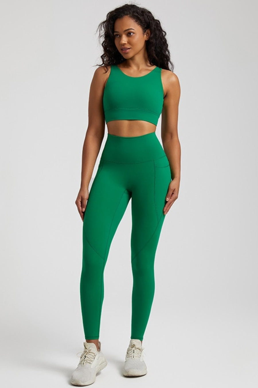 Ensemble Yoga Legging & Brassière - vert / S