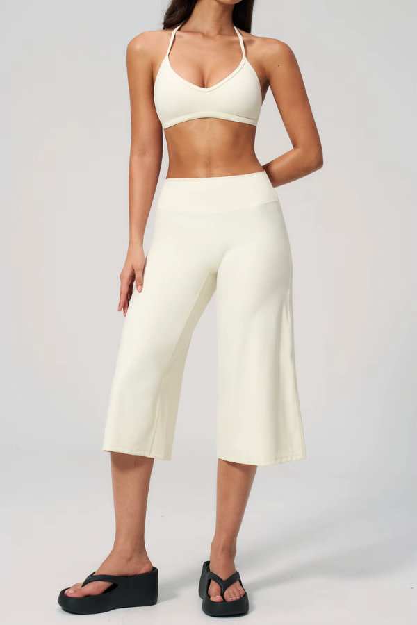 Ensemble Yoga Pantacourt Ample - beige / S