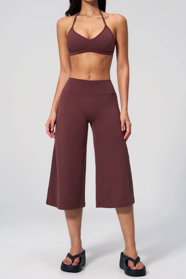 Ensemble Yoga Pantacourt Ample - bordeaux / S