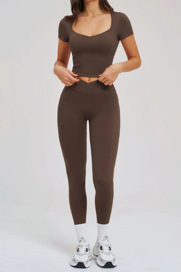 Ensemble Yoga Seconde Peau - marron / S