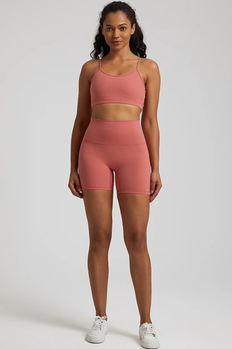 Ensemble Yoga Sexy Court - rose poudré / S