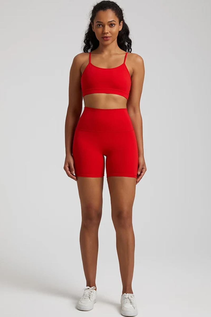 Ensemble Yoga Sexy Court - rouge / S