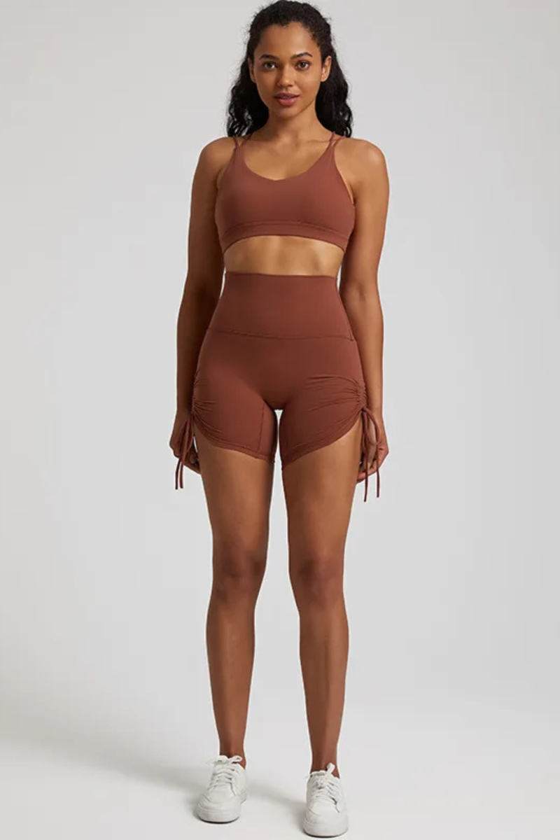 Ensemble Yoga Short Ajustable - marron / S