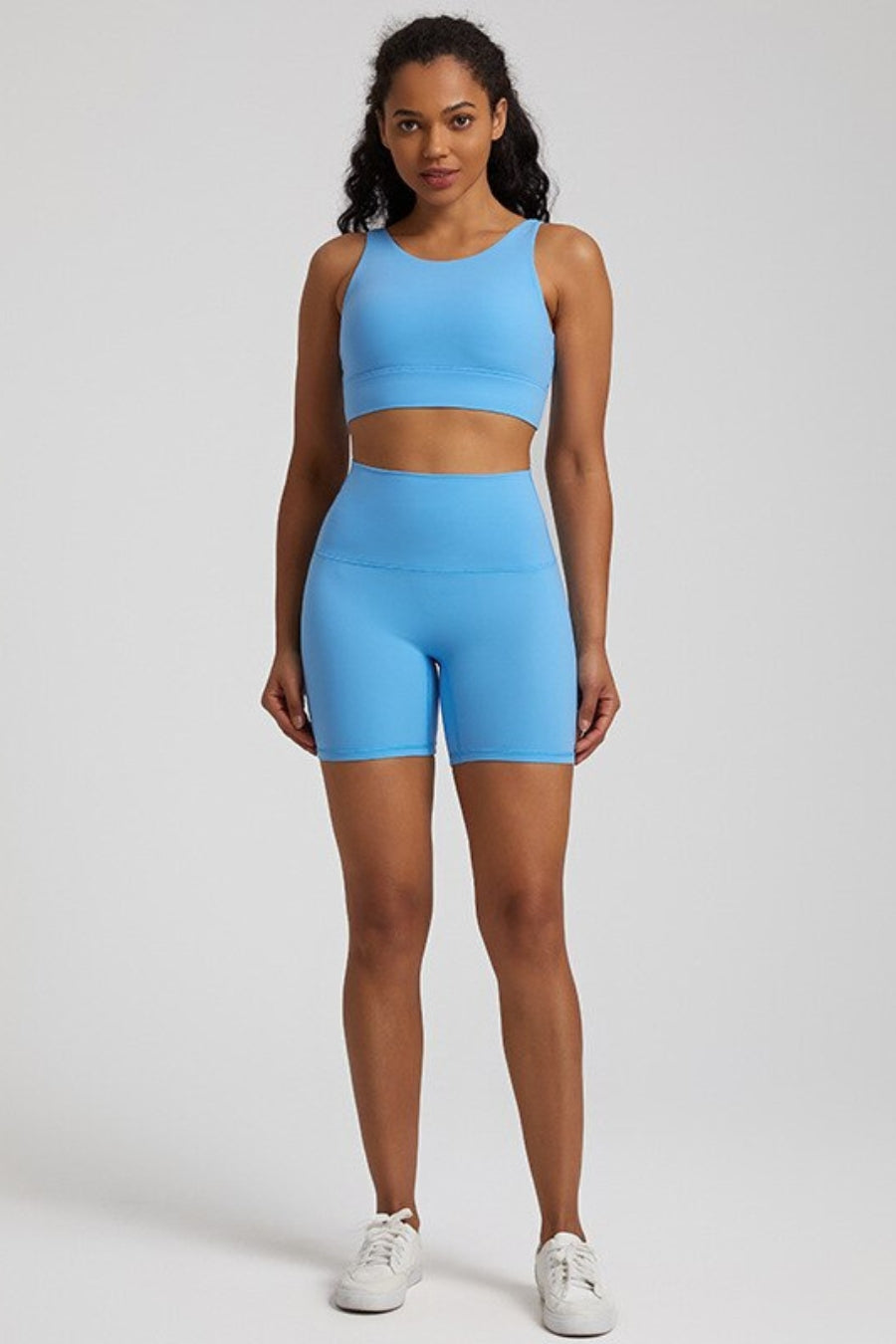 Ensemble Yoga Short & Brassière - bleu clair / S