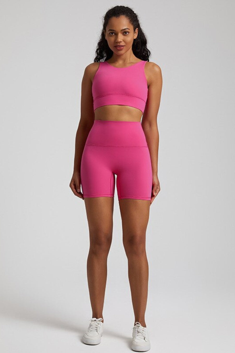 Ensemble Yoga Short & Brassière - rose foncé / S