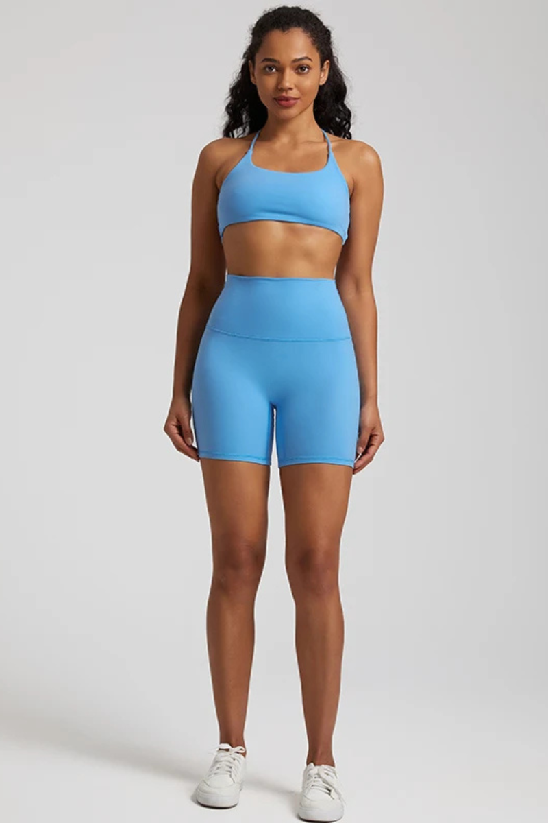 Ensemble Yoga Short Sensuel - bleu clair / S