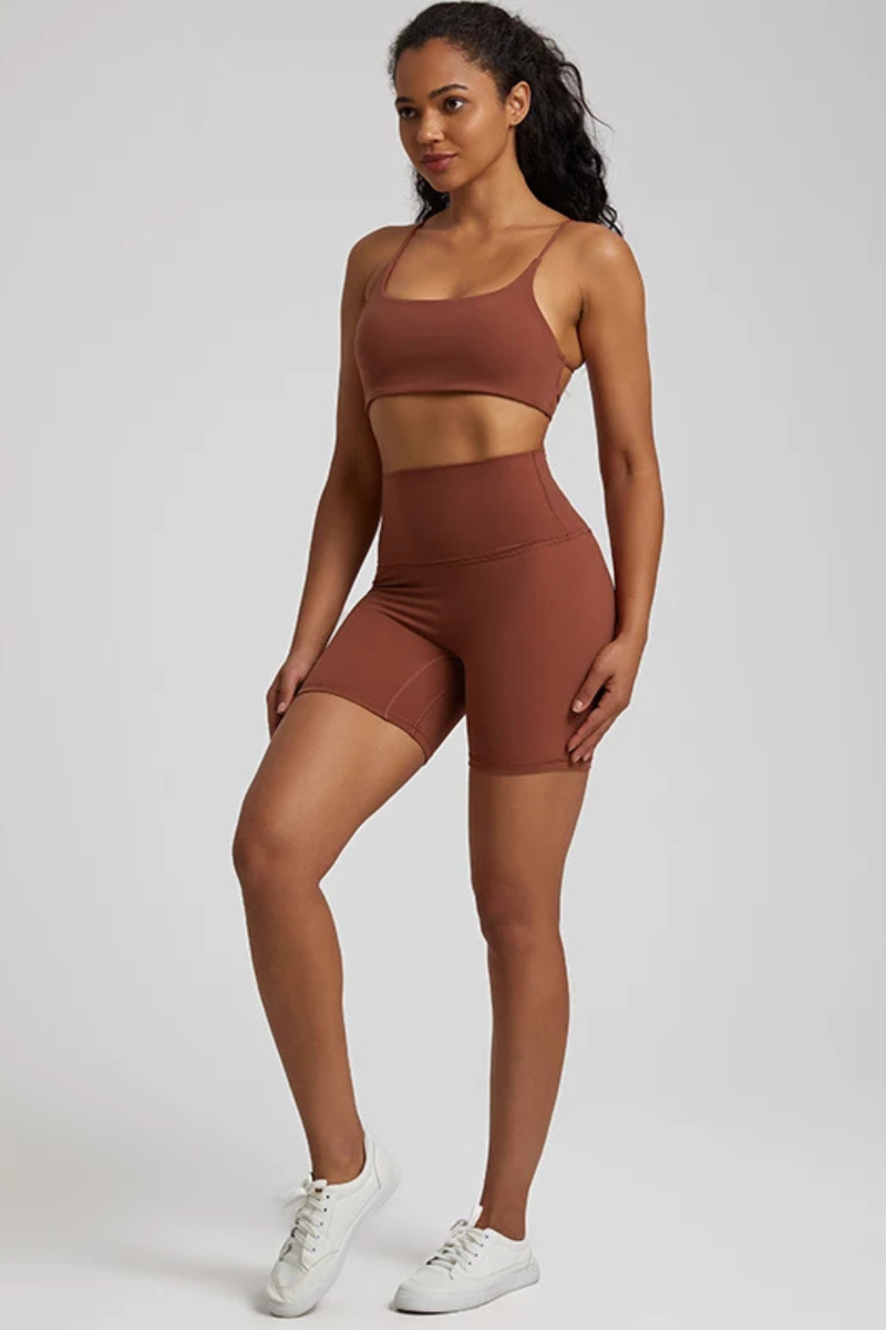 Ensemble Yoga Short Sensuel - marron / S