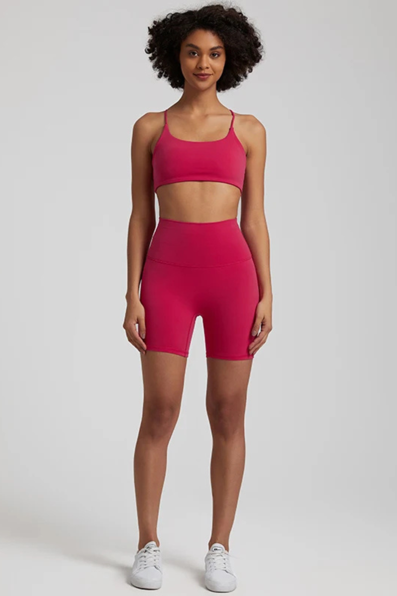 Ensemble Yoga Short Sensuel - rose foncé / S