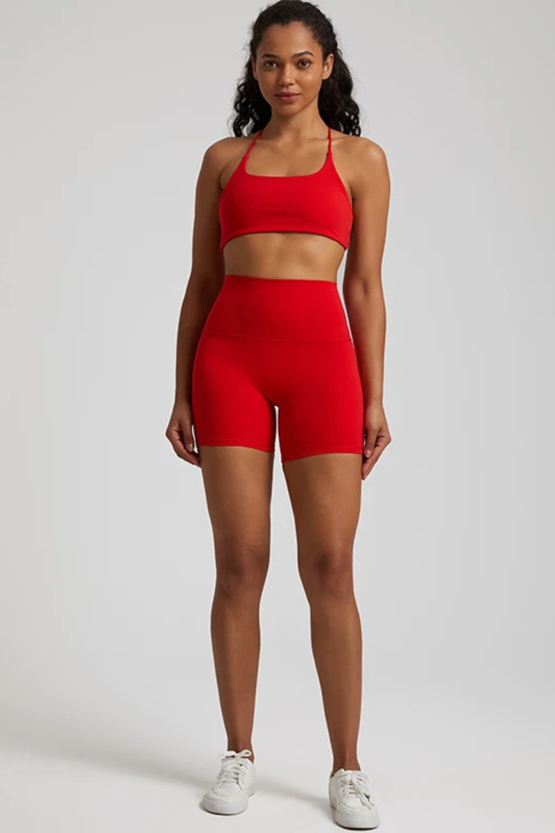 Ensemble Yoga Short Sensuel - rouge / S