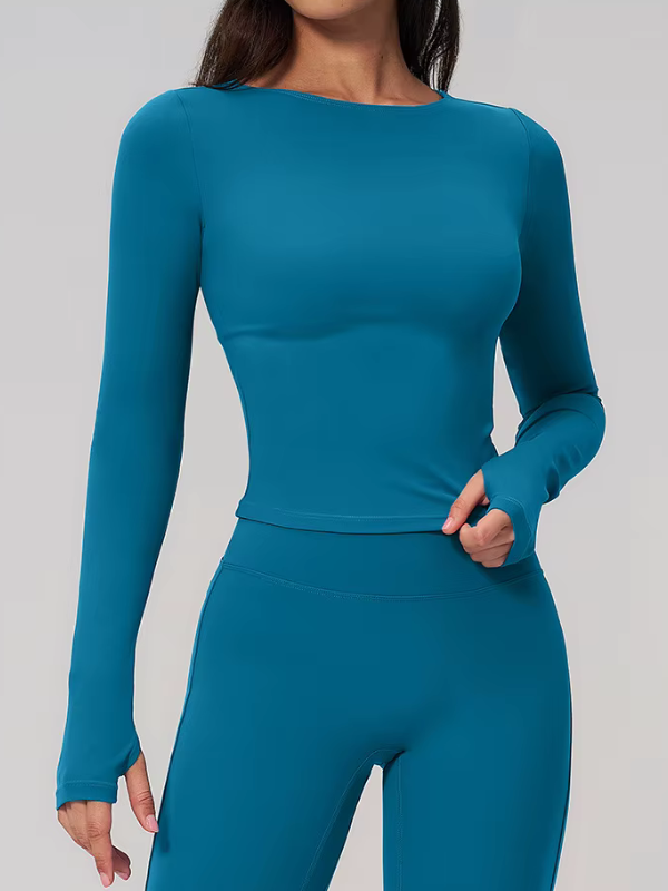Haut Yoga Moulant - bleu pétrole / S