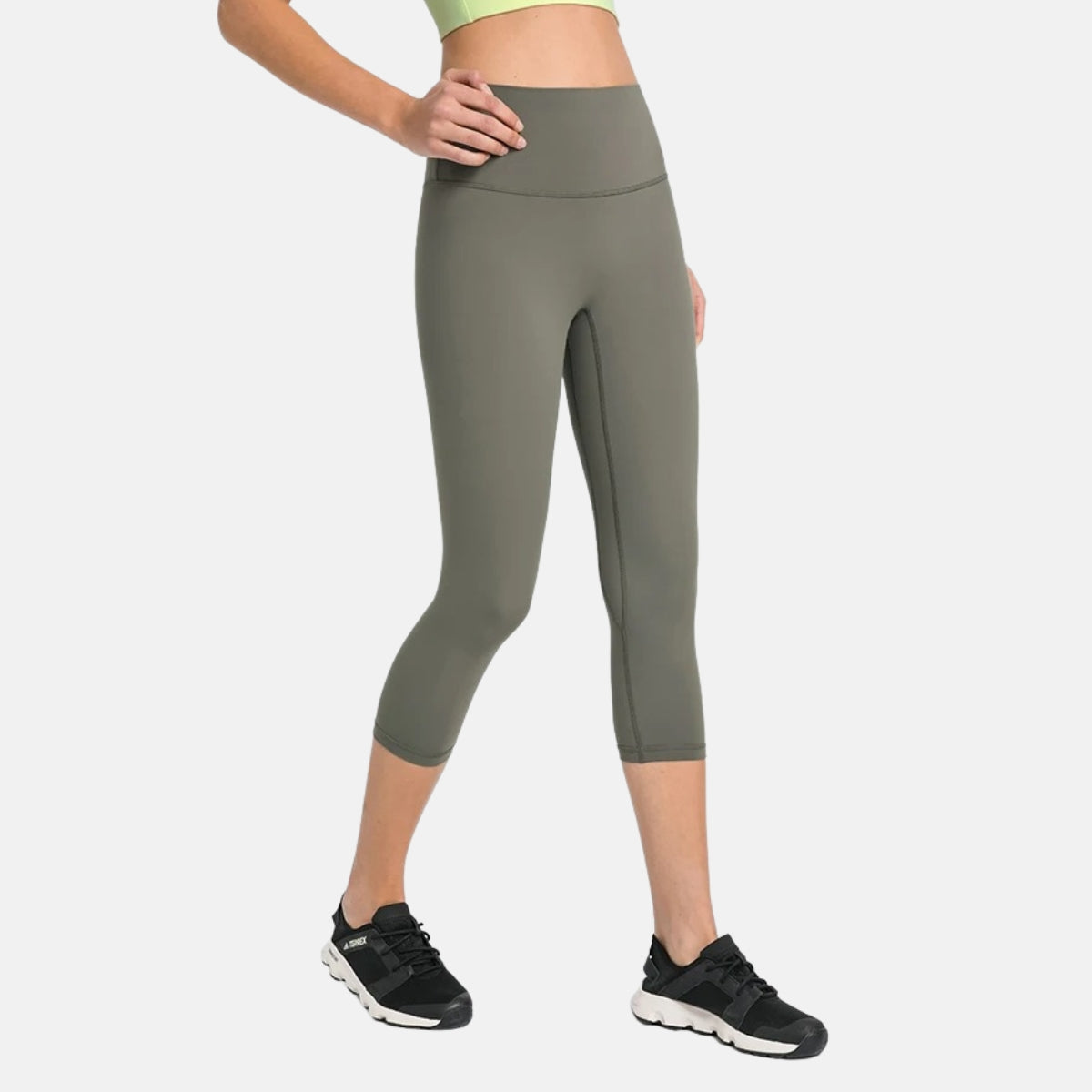 Legging Court Yoga - vert militaire / XS
